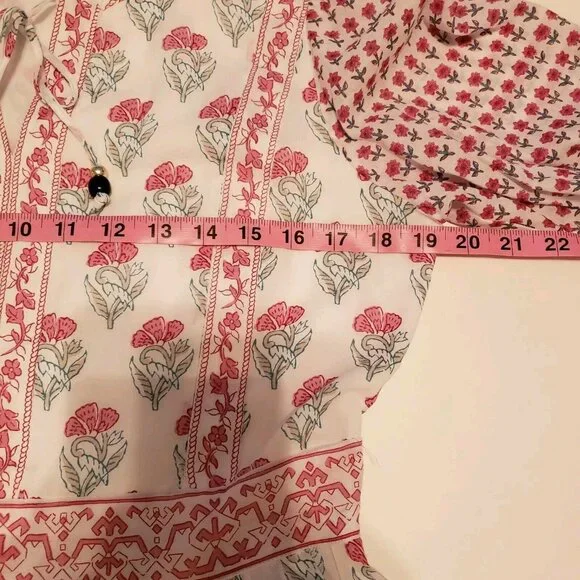 NWOT Haute Hippie Long Sleeve Dress Boho Lined Floral‎ Cotton Rayon Size Small - Picture 10 of 13